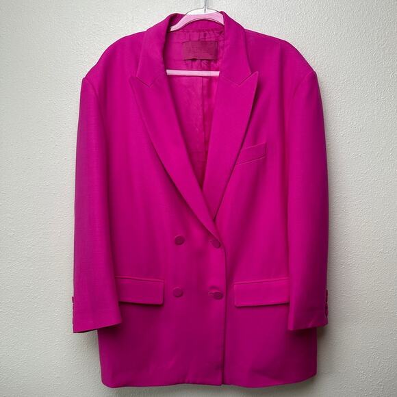 Valentino Pink Jumpsuit & Blazer Set Women IT 46/42 Strapless Wide Leg - Picture 2 of 16